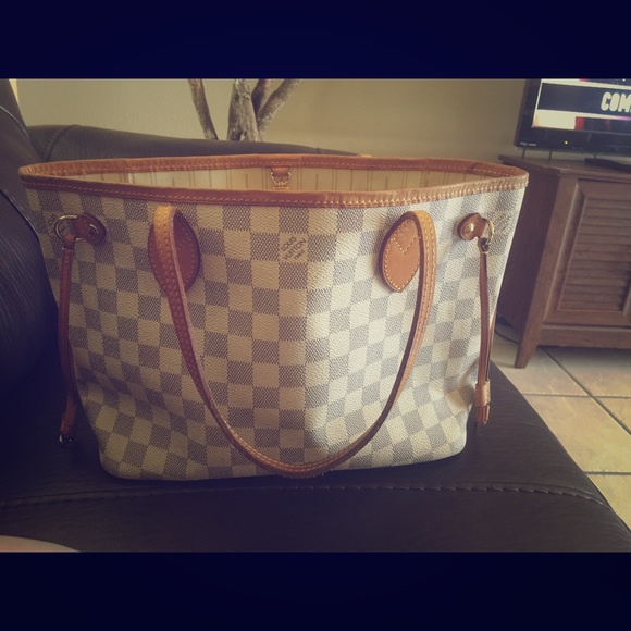 LV Neverfull PM Damier Azur Tote Bag
