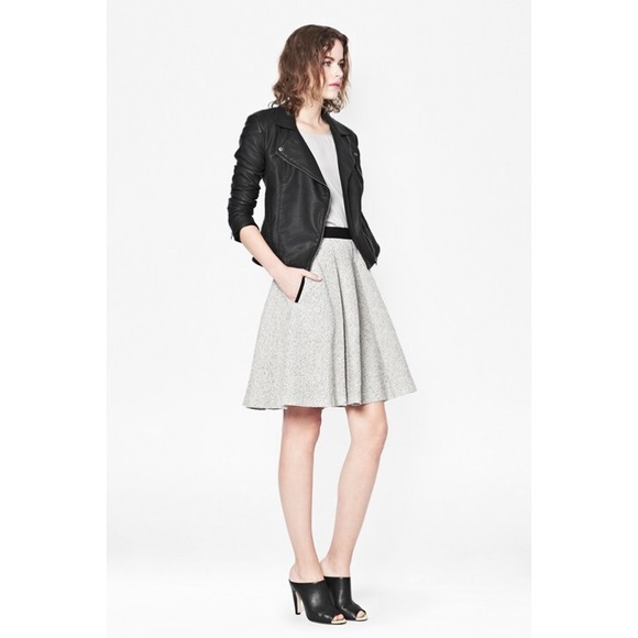 FRENCH CONNECTION SALT & PEPPER FLARED SKIRT