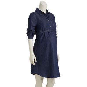 Maternity Chambray Shirt Dress