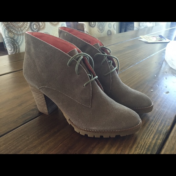 Tan suede booties