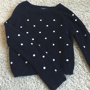 Polka dot cropped sweater