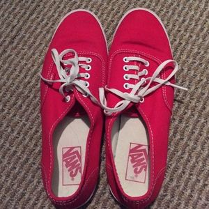 Red vans womens 10 mens 8.5