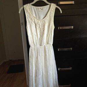 White lace midi dress