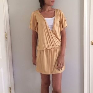 Gold Silk Wrap Dress