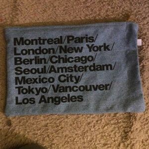 American apparel cities denim clutch