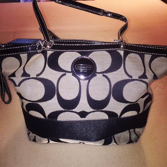 Coach Handbags - Black and grey cloth Coach bag