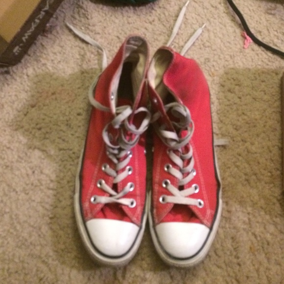 Red high top converse