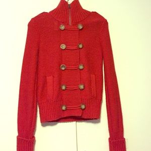Double Button Zip Up Sweater