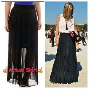 Black Pleated Skirt