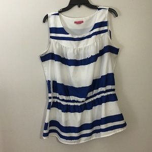 🍁OCTOBER SALE🍁 Sleeveless Blue and White Shirt