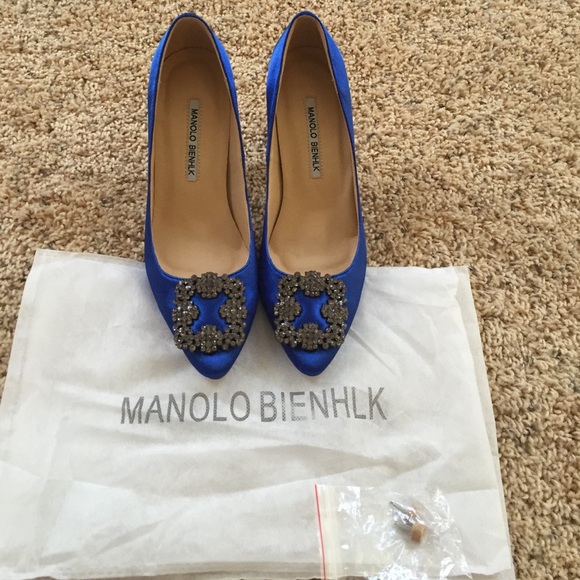Satin Crystal-Buckle Heels