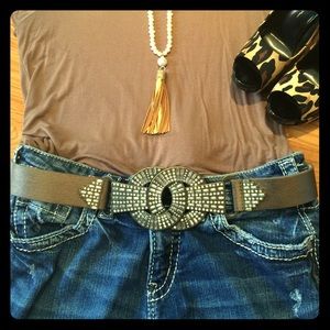 Chico's adjustable rhinestone belt