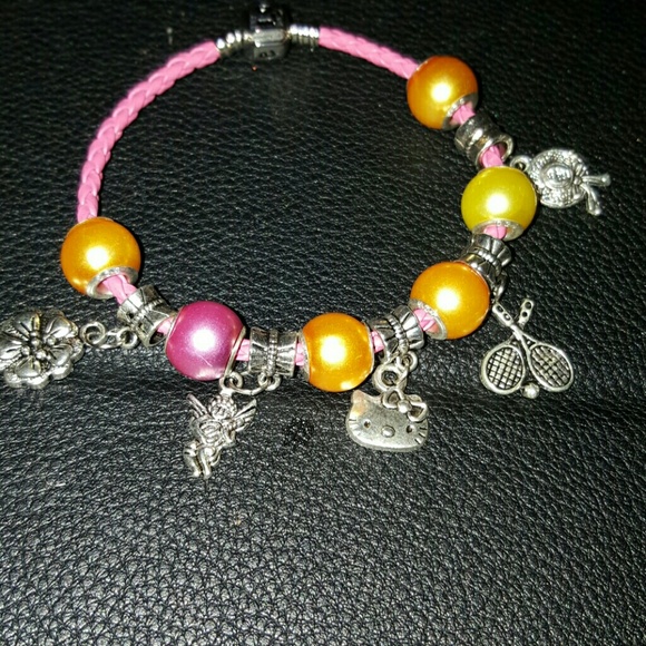 Pink leather Euro Bracelet