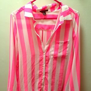 Hot pink, high-low blouse