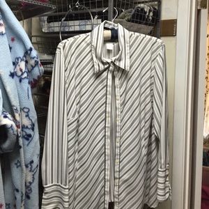 Worthington bias stripe long sleeved blouse