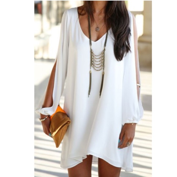 White chiffon dress! Never worn!