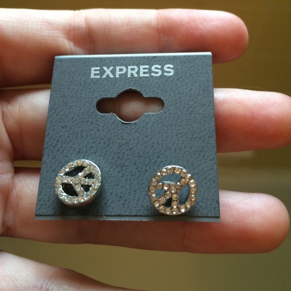 Express peace sign earrings. Never worn.