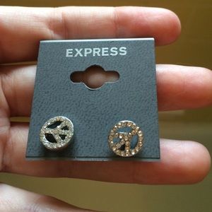 Express peace sign earrings. Never worn.
