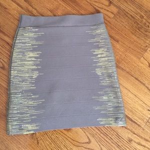 Beige and gold bandage skirt