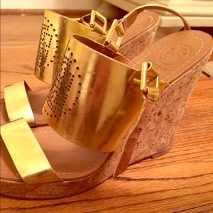 Gold Tory Burch wedges!