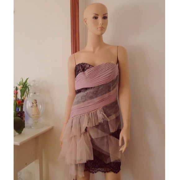 BCBG Runway Lace & Tule Party Dress