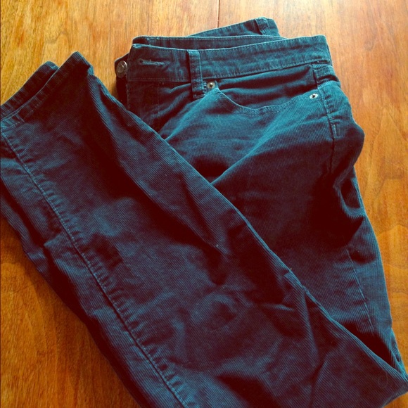Teal Corduroy skinny pants