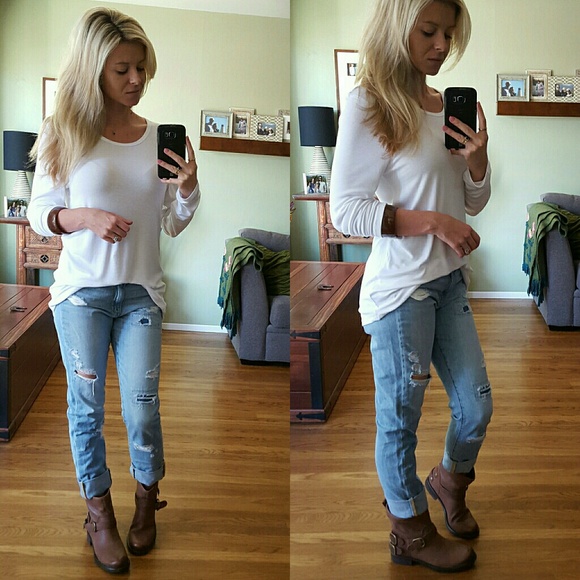 RESERVED Perfect White Ribbed Long Sleeve - Picture 4 of 4