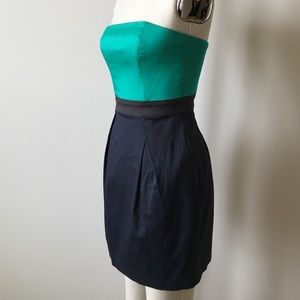 French Connection Strapless Colorblock Dress