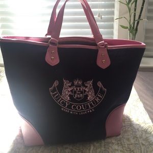 Navy blue & pink juicy couture tote