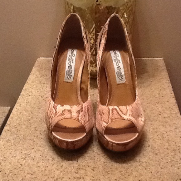 Snake Print Spiked Heels