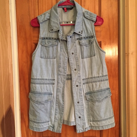 Light blue denim vest