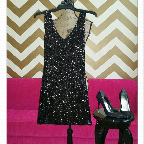Black sequins boutique dress