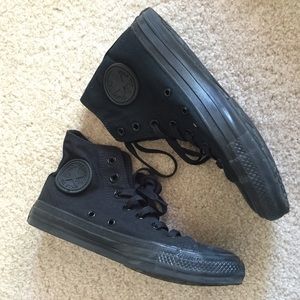 All black hi top converse