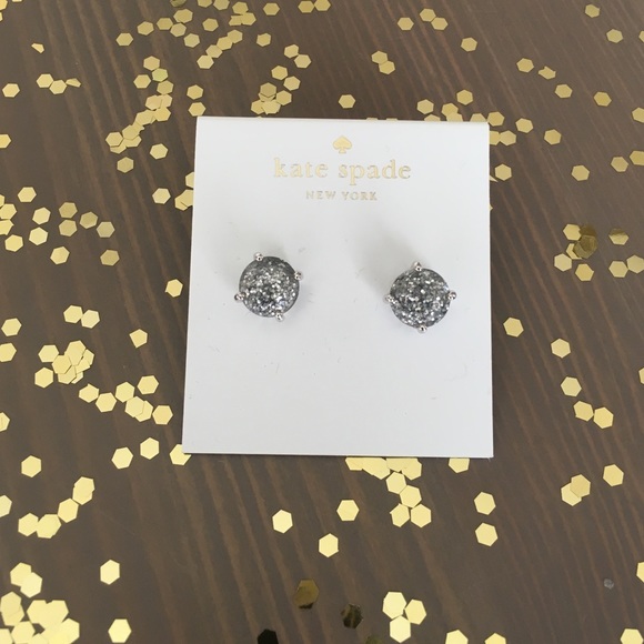 kate spade Jewelry - Kate Spade Silver Glitter Studs NWT