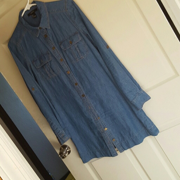 Forever 21 denim button up dress