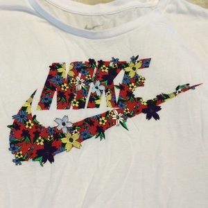 white nike floral shirt