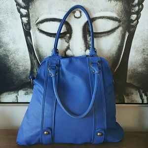 Blue leather-like tote - SOLD