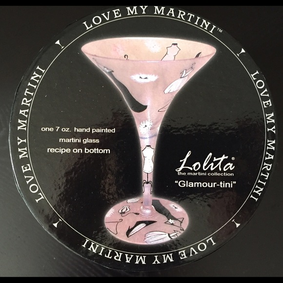 Lolita Hand Painted Martini Glass