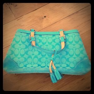 Blue Coach Shoulder Bag