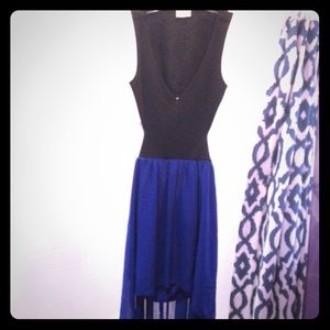 Black & Royal Blue Cut out Dress