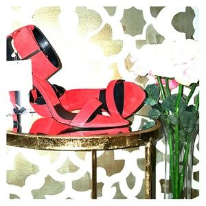 Ankle strap stiletto point sandals