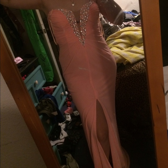 Corral pink homecoming prom dress
