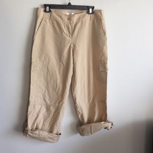 Ann Taylor Loft Cream Cargo Pants