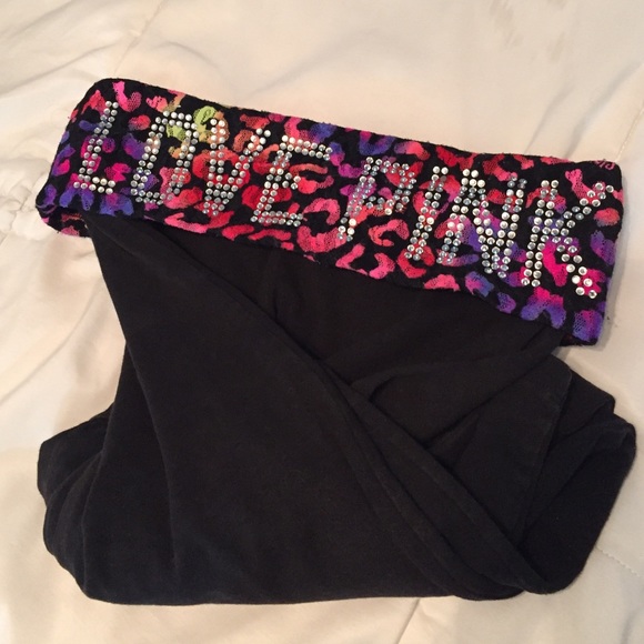 Lace & crystal Victoria's Secret PINK yoga pants