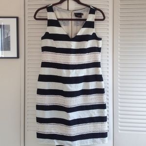 Black and white striped dress