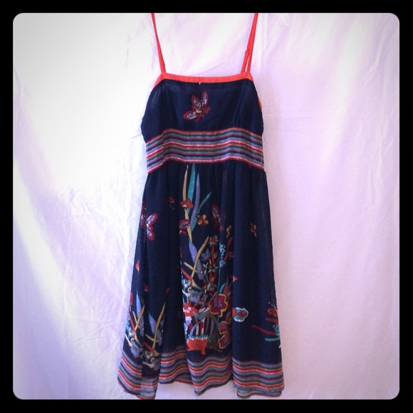 Navy print summer dress