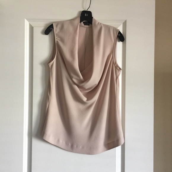Theory Sleeveless Silky Cowl Neck Blouse