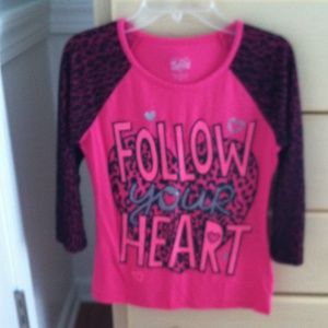 Justice 3/4 sleeve shirt