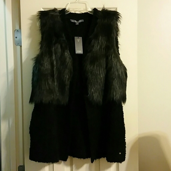Faux fur sweater vest.