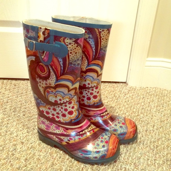 Fun colorful rain boots